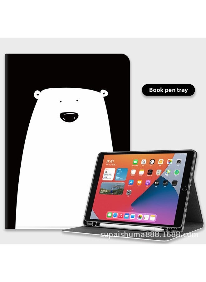 Applicable Ipad2022 Protective Case 10 Generation Mini6 Pen Slot Air310.5 All-inclusive Pro11-inch Air45 Shell-Color:Big White Bear (Pen Slot)-Applicable Model:iPad Pro 2020/2021 Full Screen (12.9 Inches) Universal
